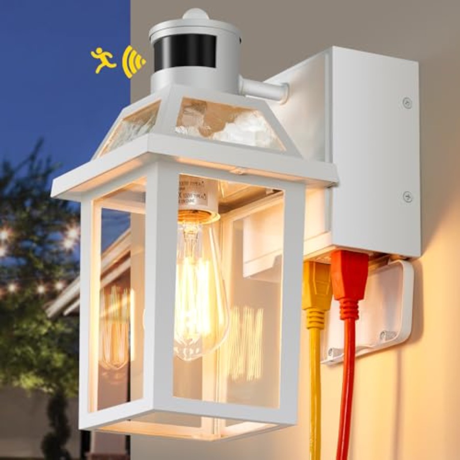 Outdoor Lighting No Outlet - Lampu Teras dengan Stopkontak GFCI, Sensor