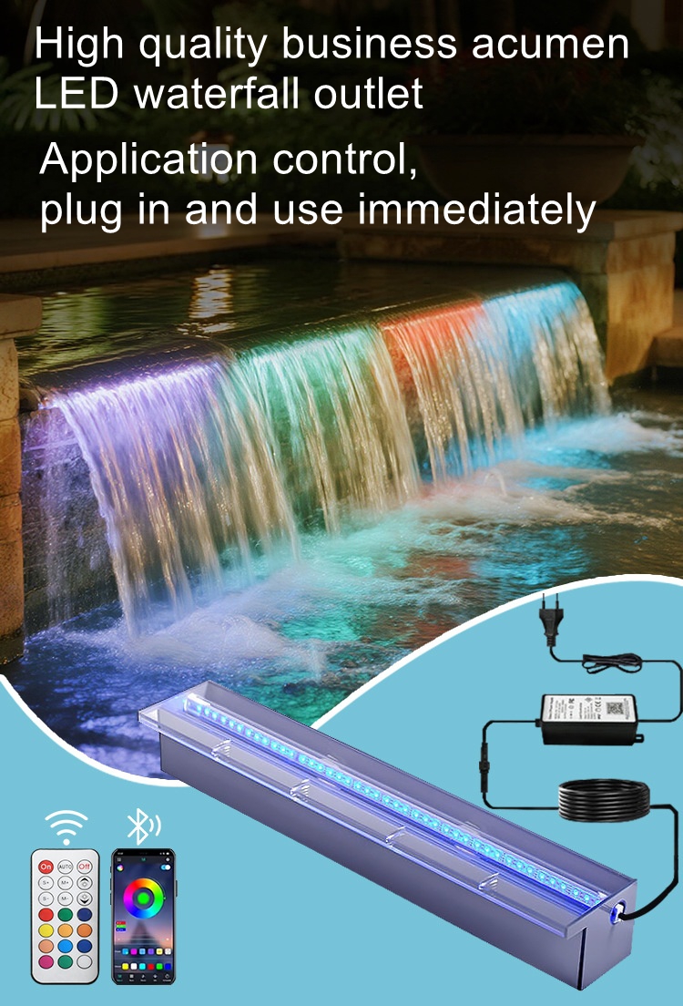 Outdoor Lighting No Outlet - Dekorasi lanskap halaman dengan air terjun