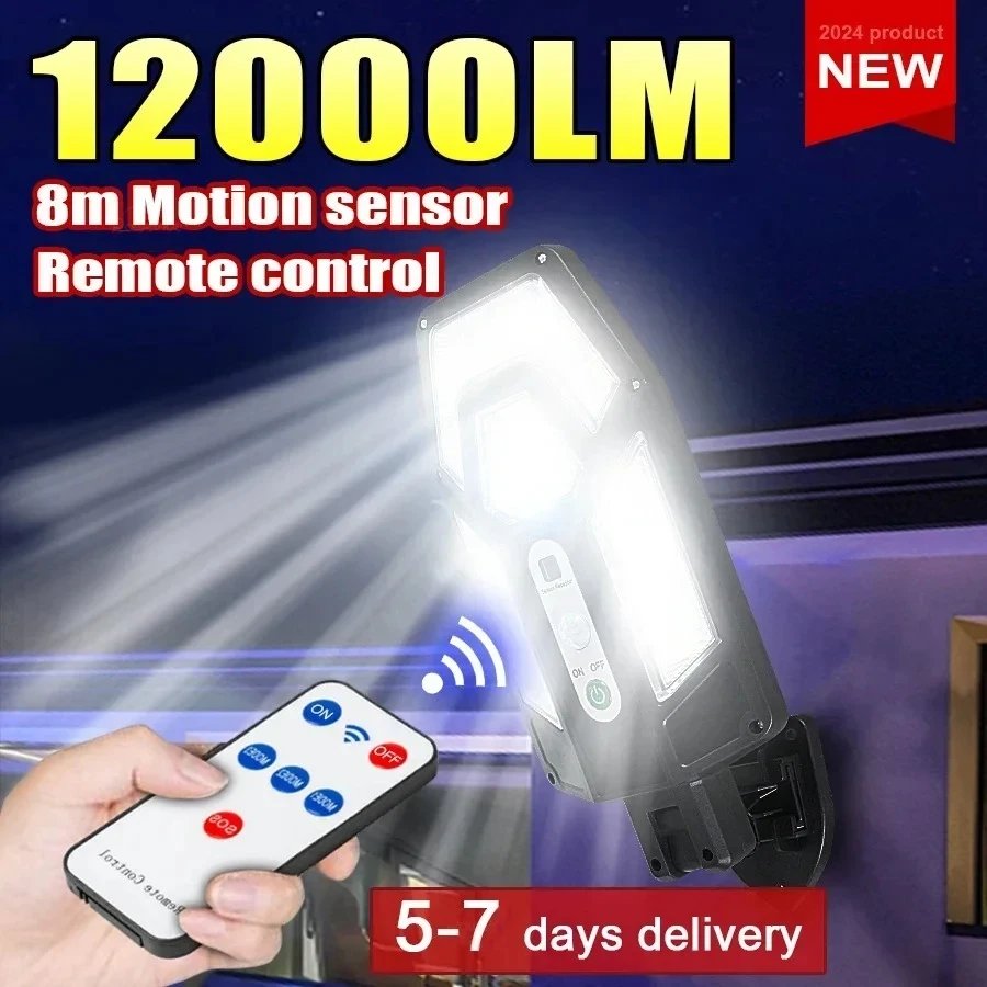 Outdoor Lighting Solar Panel - Lampu Dinding Tenaga Surya 12000LM yang