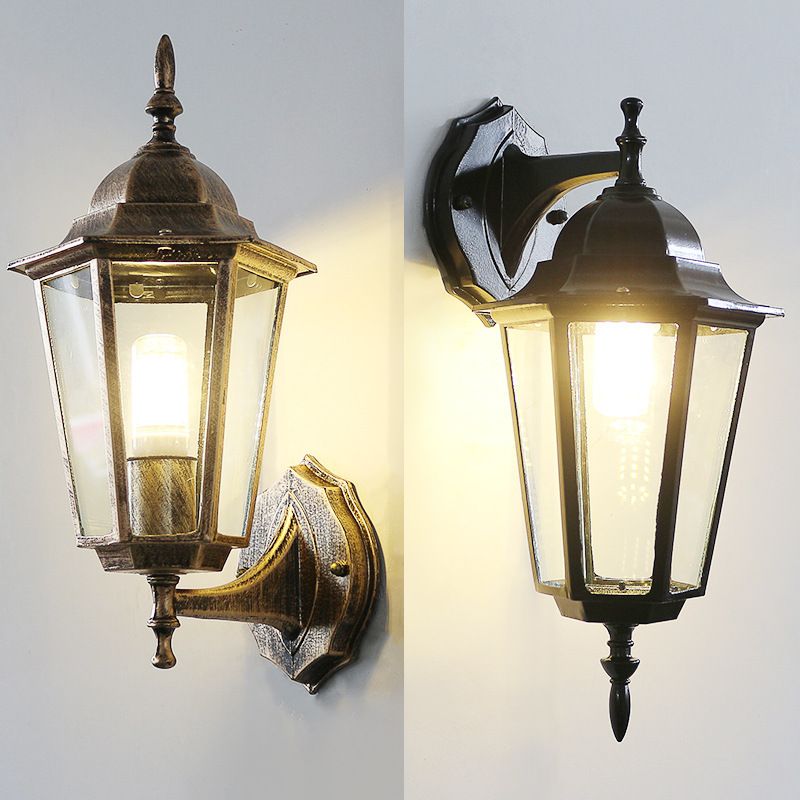Outdoor Lighting With Outlet - Gaya Eropa Retro Led Lampu Dinding