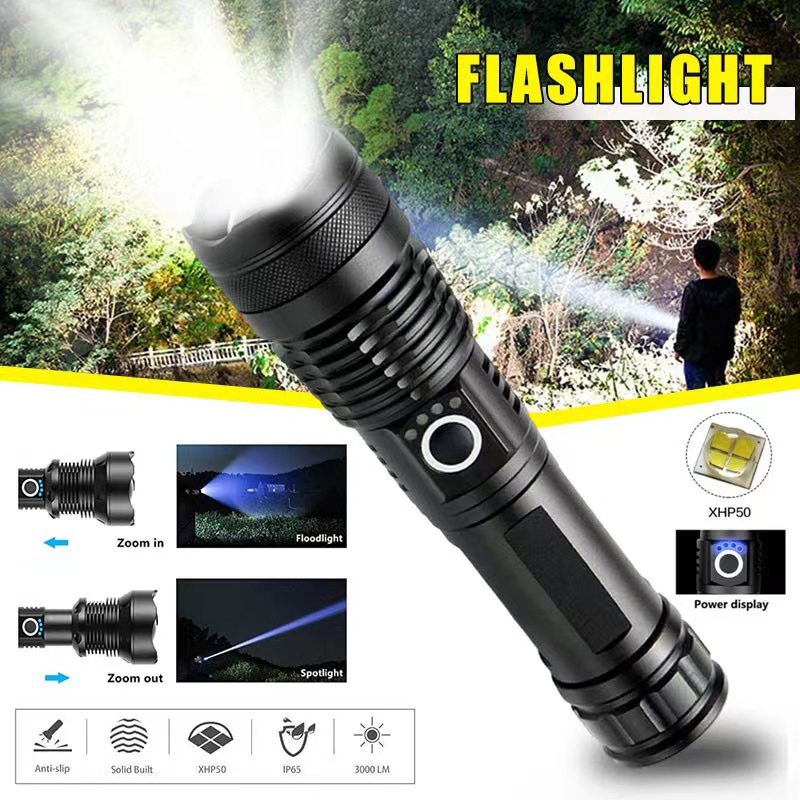 Outdoor Lighting Setup - Senter Led XHP70 Daya Tinggi USB-C