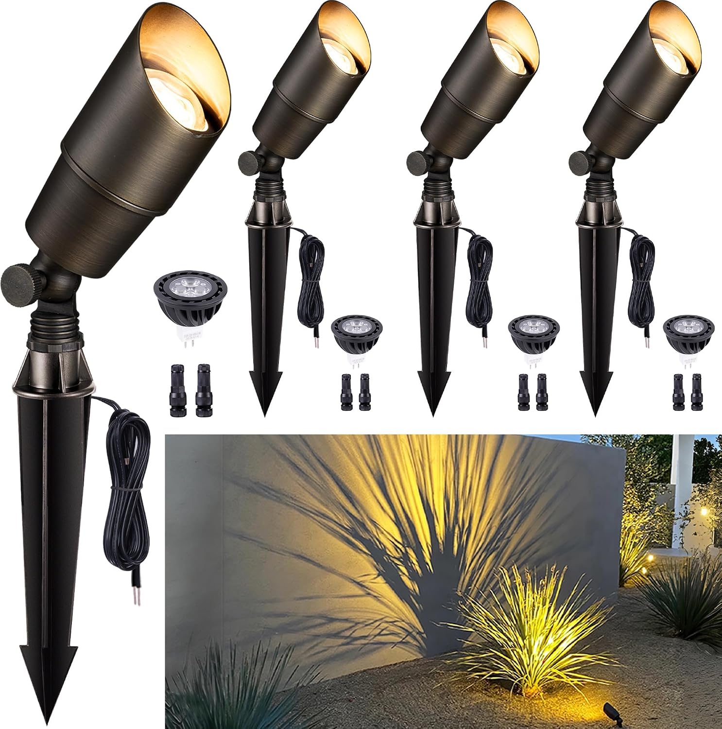 Outdoor Lighting Spotlight - Lampu Lanskap Kuningan Luar Ruangan, Lampu