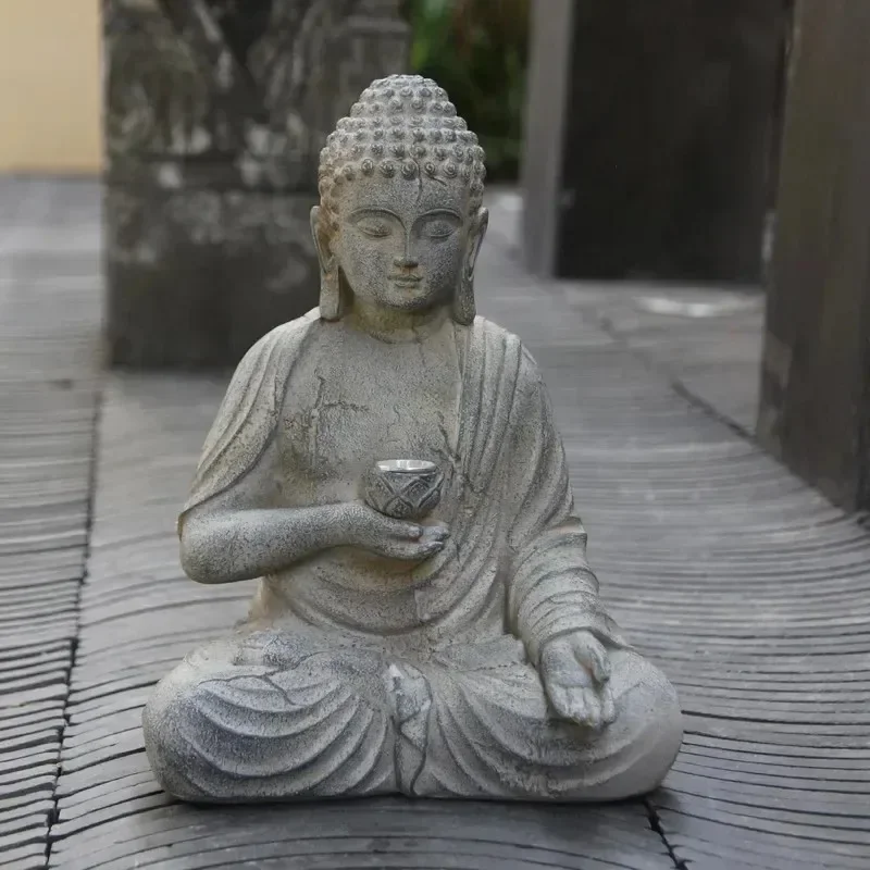 Patung Buddha Resin Lampu LED  - Outdoor Zen Lighting ulasan dan harga