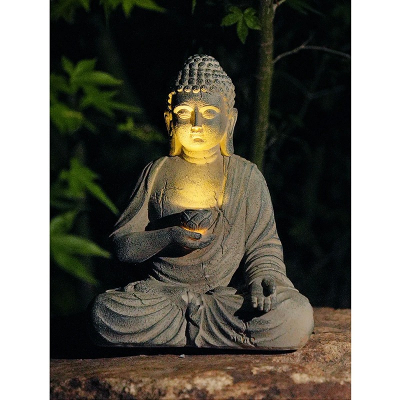 Patung Buddha Resin Lampu LED  - Outdoor Zen Lighting ulasan dan harga