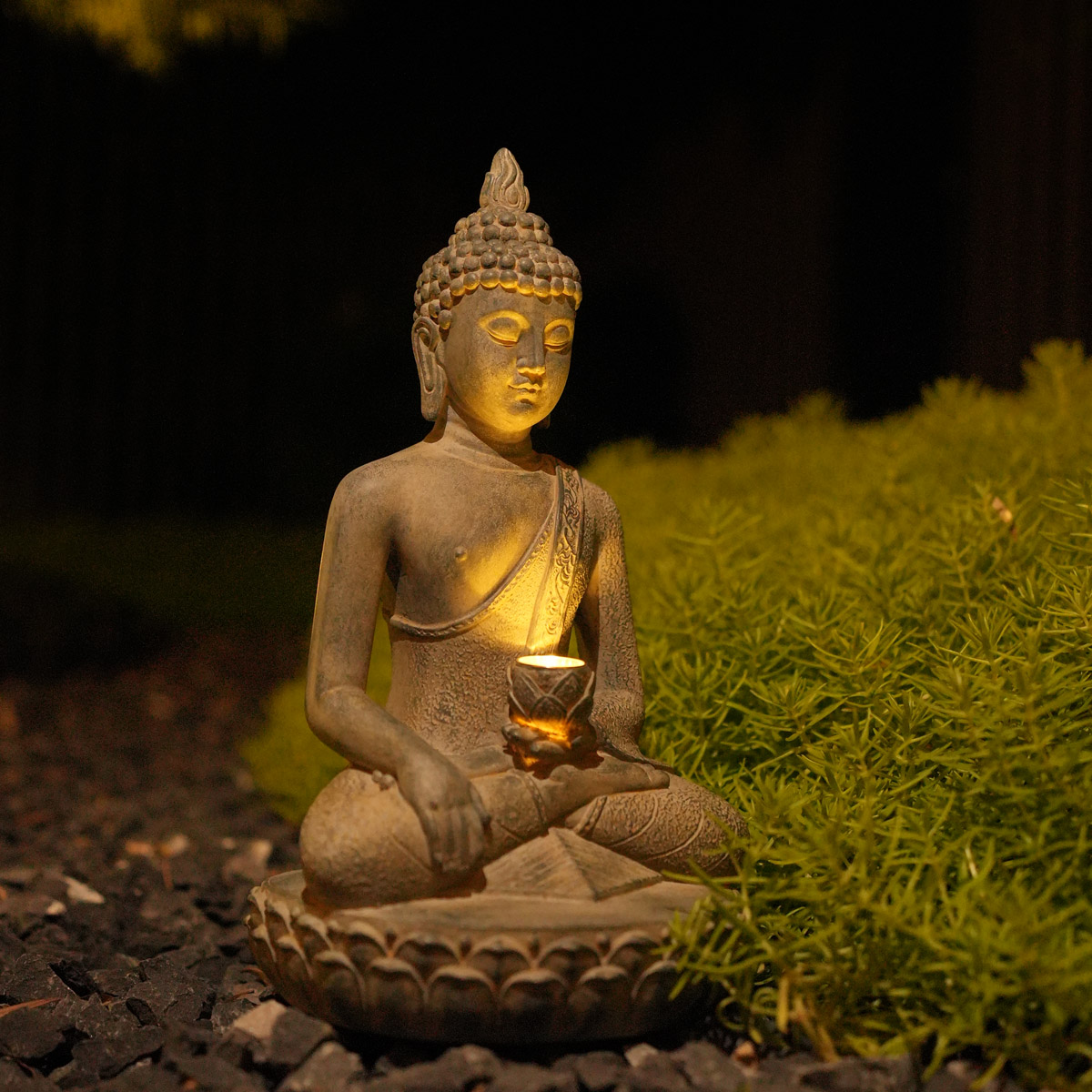 Patung Buddha Bertenaga Surya  - Outdoor Zen Lighting ulasan dan harga