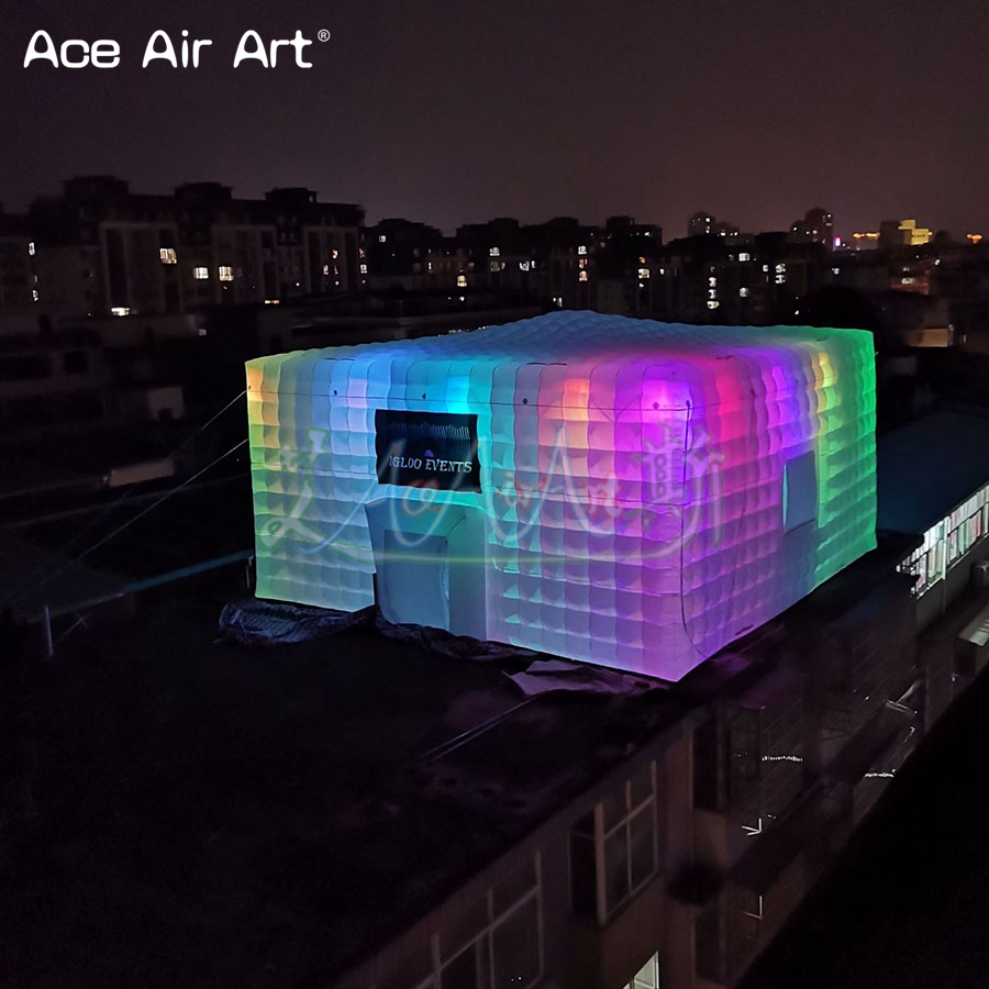 Tenda Kubus Tiup dengan Lampu  - Outdoor Lighting No Outlet ulasan dan harga