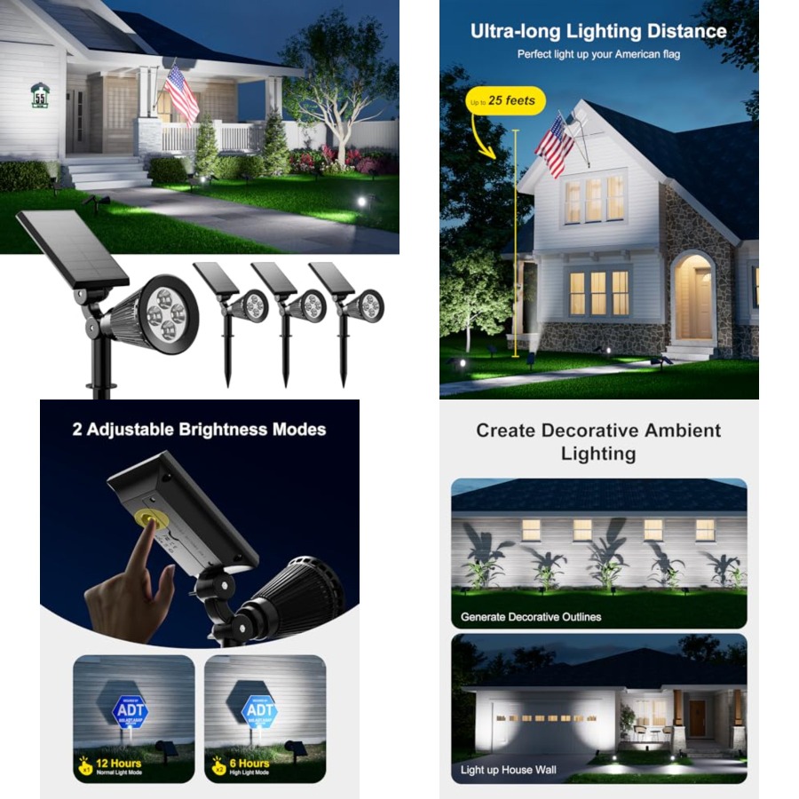 Lampu Sorot Tenaga Surya Tahan - Outdoor Lighting Spotlight ulasan dan harga