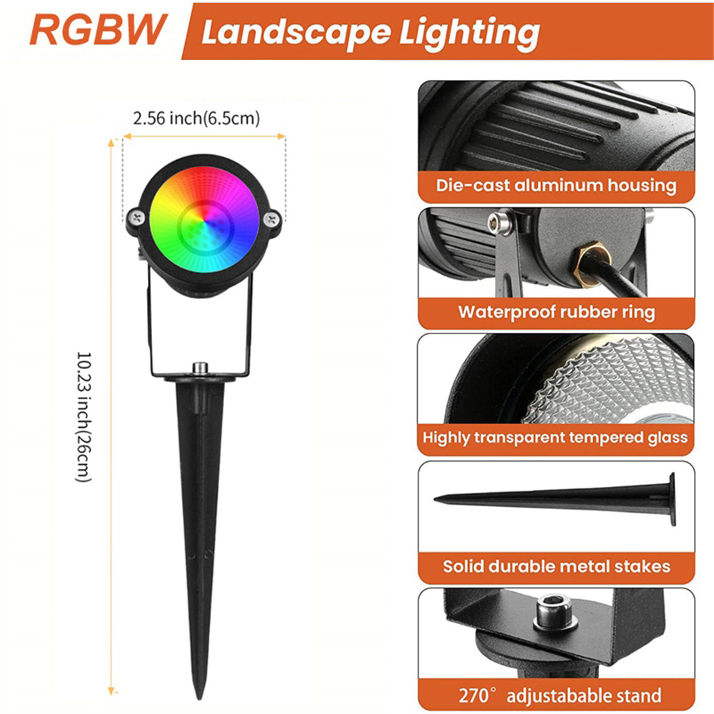 Lampu Lanskap RGBW 10W dengan  - Outdoor Lighting Spotlight ulasan dan harga