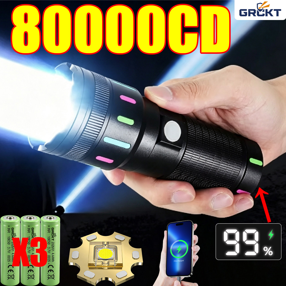 Senter LED 80000CD Paling Kuat - Outdoor Lighting Setup ulasan dan harga