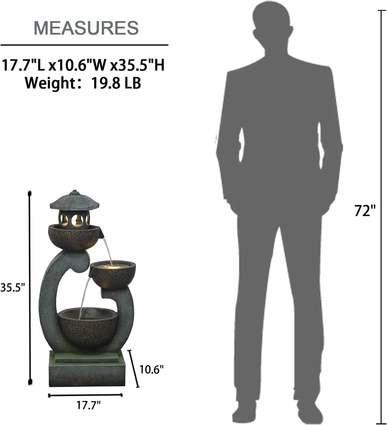 Air Mancur Luar Ruangan dengan - Outdoor Zen Lighting ulasan dan harga