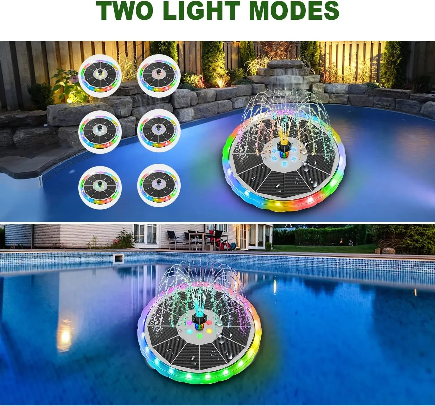 Air mancur surya dengan lampu  - Outdoor Lighting Solar Panel ulasan dan harga